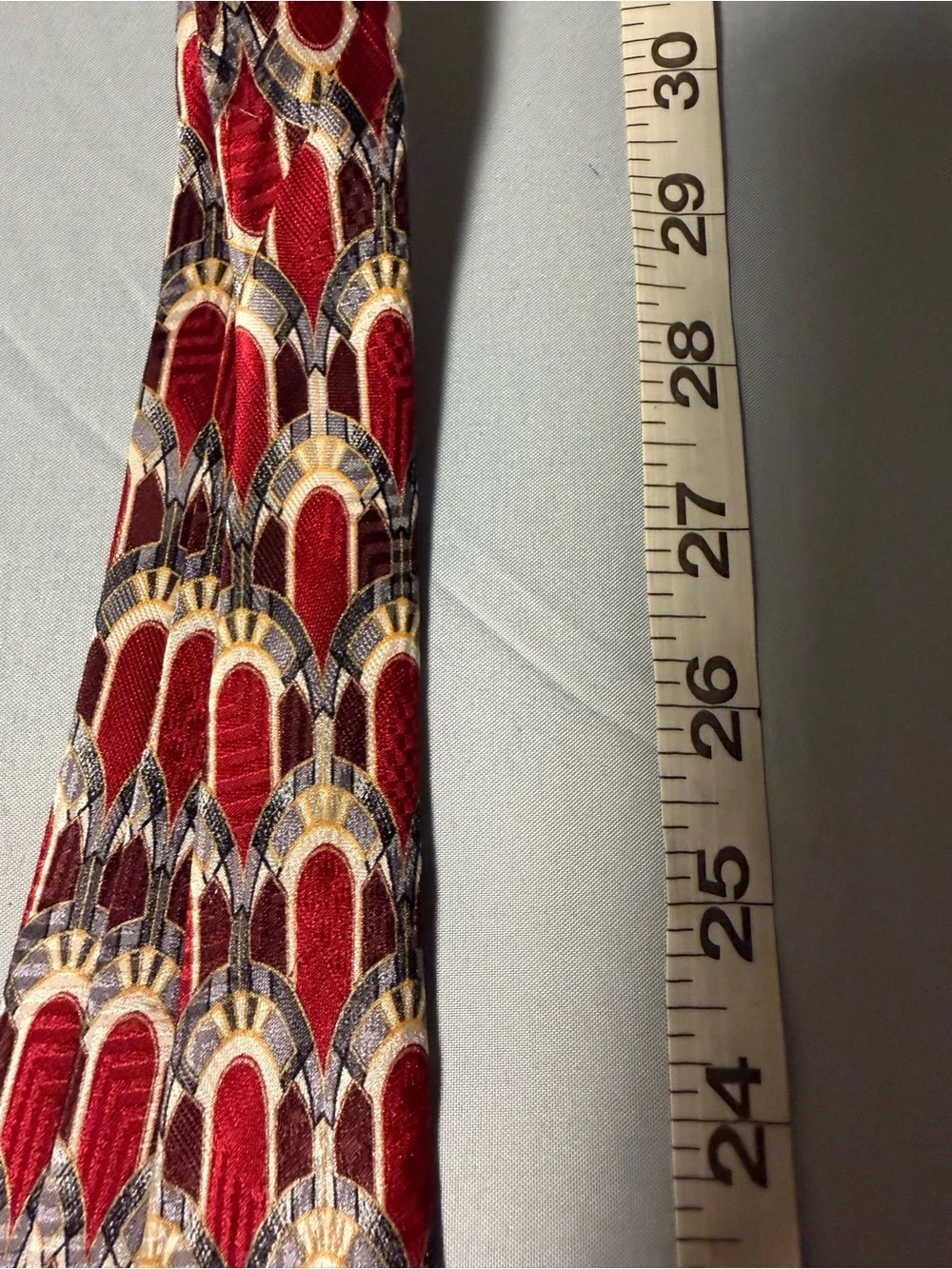 Pavia Red Patterned Men's Silk Tie. Made in Italy